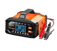 Xiuganpo Chargeur de Batterie 12 V 20 A / 24 V 10 A, Chargeur Intelligent Automatique à 10 étapes avec Compensation de Température et Mode de Réparation, pour Batteries LiFePO4 AGM de (Prise UE)