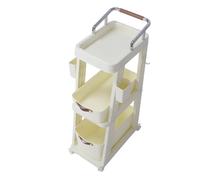 Xiuganpo Chariot Utilitaire Organisateur Coulissant Mobile, Organisateur de Rangement Mobile Simple et élégant pour Bureau, Salon et Cuisine (Crème à 3 Niveaux)