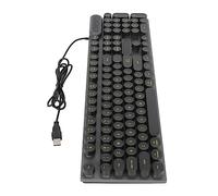 Xiuganpo Clavier de Jeu 104 Touches USB Filaire Lumière Respiratoire Colorée pour Ordinateur de Bureau et Ordinateur Portable Ergonomique (Punk Noir)