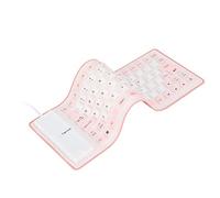 Xiuganpo Clavier en Silicone Enroulable, Bouton de Sourdine Souple et Léger, étanche, 85 Touches pour PC, Voyage au Bureau (Pink)