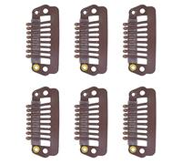 Xiuganpo Clips de Perruque en Acier Inoxydable, Peigne à Pression, Durable, 8 Dents, 50 Pièces, pour Extension de Cheveux, Connexion de Perruque, Salon de Coiffure à Domicile (MEDIUM BROWN)