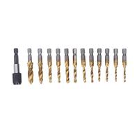Xiuganpo Coated High Speed Steel Tap Drill Bits 13Pcs Set for Copper Brass