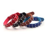 Xiuganpo Collier de Chien de Style Punk, Cou de Chien avec Une Pointe de Sûre pour Une Peau Durable pour Les Moyens (Brown)