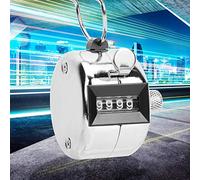 Xiuganpo Compteur Manuel, Outil Durable en Alliage D'aluminium à 4 Chiffres pour Un Comptage Précis dans Les Statistiques, Argent, Conception Compacte