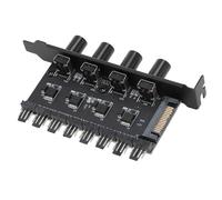 Xiuganpo Contrôleur Précis de Vitesse de Ventilateur de Refroidissement pour PC avec Hub de Ventilateur à 8 Canaux pour Boîtier CPU HDD VGA PWM, Bouton de Réglage en Plastique Durable pour Systèmes