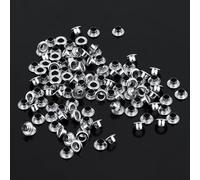Xiuganpo Craft Lot de 100 œillets de 5 Mm pour L'artisanat du Cuir, Attaches en Laiton Robustes pour Lacets, Ceintures et Vêtements, Projets de Bricolage et Scrapbooking (SILVER)