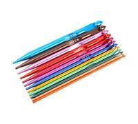 Xiuganpo Crochet à Tricot Tunisien, Amovible Lisse Poli en Aluminium coloré à 12 Stc en Acier Inoxydable Crochets Tunisiens pour les Tapis