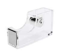 Xiuganpo Dévidoir de Ruban Acrylique avec Cutter, Base Antidérapante élégante, Distributeurs de Ruban Transparent en Vrac, Distributeur de Acrylique Transparent pour Bureau, Maison, (SILVER)