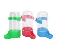 Xiuganpo Distributeur Automatique d'eau et Mangeoire pour Oiseaux, 3 Ensembles, pour Perroquets, Plastique Sûr, Non Toxique, Facile à Nettoyer, Rouge, Bleu, Vert