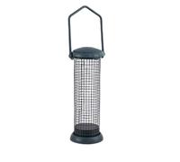 Xiuganpo Distributeur Suspendu pour Oiseaux, pour Mésanges, Moineaux, en Fer Robuste avec Toit en Plastique, Peut Contenir des Boules de Graisse et des Granulés, Mangeoire de Jardin Facile