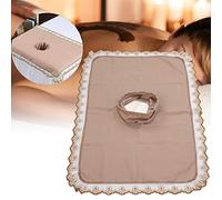 Xiuganpo Drap de Lit pour Spa, 50 X 80 Cm, Housse de Table de Massage en Polyester, Séchage Rapide, Forte Absorption d'eau, Couleur Pure avec Bordure en Dentelle pour Spa, Salon de beauté (Bronzage