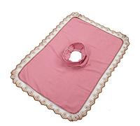 Xiuganpo Drap de Lit pour Spa, 50 X 80 Cm, Housse de Table de Massage en Polyester, Séchage Rapide, Forte Absorption d'eau, Couleur Pure avec Bordure en Dentelle pour Spa, Salon de beauté (Rose)