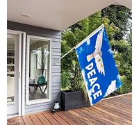 Xiuganpo Drapeau des Colombes de la Paix, Bannière de la Paix en Polyester Léger et Résistant à la Décoloration, Drapeau aux Couleurs Vives avec œillets pour Décoration Murale à Suspendre dans le