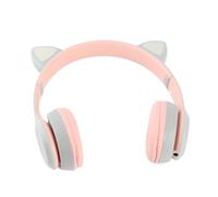 Xiuganpo Écouteurs Bluetooth à Oreilles de Chat, écouteurs sans Fil Rétractables à Suppression de Bruit avec Lumières LED, Bluetooth pour Enfants Prenant en Charge la Carte Mémoire Externe pour