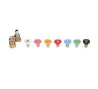 Xiuganpo Embouts de Buse pour Nettoyeur Haute Pression avec Joint Pivotant, Ensemble de 7 Pièces, 2,5 GPM, 4500 PSI, pour Le Lavage de Voiture, L'arrosage du Jardin, Embouts de Buse Noirs, Bleus,