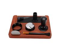Xiuganpo Ensemble Complet de Tasseur à café avec Station de Tassage et | Comprend une base en bois robuste, une antidérapante en silicone, un support de porte-filtre sécurisé, idéal pour une