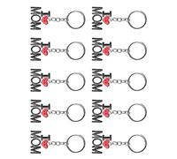 Xiuganpo Ensemble de 10 Porte-clés en Forme de Cœur, Pendentif en Alliage pour Cadeau d'anniversaire en Famille, Porte-clés Durable en Forme de Cœur pour Sac à Main, Mignons pour Maman, Papa, (MOM)