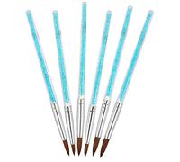 Xiuganpo Ensemble de 6 Pinceaux Exquis pour Nail Art pour la Peinture, la Sculpture et le Dessin de Motifs de Fleurs, Brosses à Cheveux en Nylon Bleu pour la Maison et le Salon de Manucure, Matériau