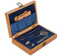 Xiuganpo Ensemble de Ciseaux de Boîte à Couture en Bois en Acier Inoxydable Outils de Broderie à Tricoter Pratiques Ensemble de Ciseaux de Couture de Style Antique, 1 (SILVER)