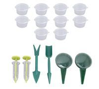 Xiuganpo Ensemble de Distributeur de Semoirs de Graines, Outil de Semoir en Plastique de Conception Faite à la Main pour Les Amateurs de Plantation, 5 Vitesses Vert, 6 Pièces