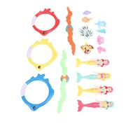Xiuganpo Ensemble de Jouets de Piscine pour Enfants, 4 Poissons 3 Anneaux