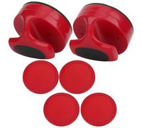 Xiuganpo Ensemble de Poussoirs et Palets de Hockey sur Table de Haute qualité, Design Ergonomique, Grande Taille Rouge pour Joueurs Compétitifs, 2 Poussoirs et 4 Palets