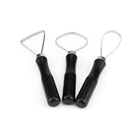 Xiuganpo Ensemble D'outils de Boucle de Sculpture en Argile et Céramique en Bois avec Bords Tranchants, Poignées Souples pour une Sculpture Facile, pour L' Tie-dye, 3 Pièces/ensemble pour les