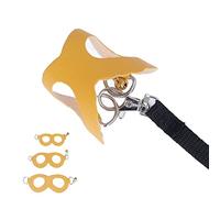 Xiuganpo Ensemble Harnais et Laisse pour Cochon d'Inde, en Nylon Durable avec Cloches pour Une Promenade Facile des Animaux de Compagnie, 3 Options de Tailles (Yellow)