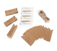 Xiuganpo Étiquettes de Remerciement élégantes 400 Pièces étiquettes Cadeaux en Papier Kraft pour la Décoration de Boîte-, Articles Faits à la Main, Bricolage, Artisanat + Marron