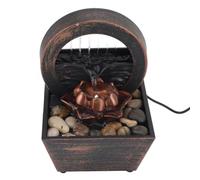 Xiuganpo Fontaine à Eau de Bureau avec Lumières LED, Décoration élégante en Pierre de Fleur pour la Maison, le Bureau, Fontaine de Table USB pour la Décoration de la Pièce - Blanc, 17 X 11,7 X 11,7 Cm