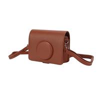 Xiuganpo Fuji Mini étui pour Appareil Photo Sac en Cuir PU avec Bandoulière, Protection D'appareil Photo Portable pour Une Utilisation Intérieure et Extérieure (Brown)