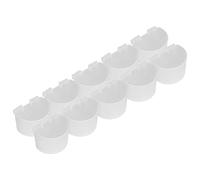 Xiuganpo Gobelets d'alimentation pour Pigeons avec Conception en Demi-Cercle, Faciles à Installer, Fournitures d'alimentation en Plastique Non Toxique pour Pigeons et Oiseaux, 10 Pièces (S)