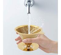 Xiuganpo Goutteur de café en Acier Inoxydable avec Finition or Titane pour Verser sur le café à Domicile, au Bureau ou en Camping - Léger 125 X 100 X 90 Mm