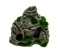 Xiuganpo Grotte Rocheuse d'aquarium, 4,33 X 2,17 X 3,74 Pouces, Cachette en Résine Non Toxique pour la Réduction du Stress des Poissons, Décoration d'aquarium, Vue Artificielle sur la Montagne