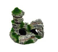 Xiuganpo Grotte Rocheuse d'aquarium, 4,33 X 2,17 X 3,74 Pouces, Cachette en Résine Non Toxique pour la Réduction du Stress des Poissons, Décoration d'aquarium, Vue Artificielle sur la Montagne