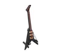 Xiuganpo Guitare Miniature Noire, Modèle Artisanal Réaliste, pour | Mini ornement de guitare avec support, pour exposition sur étagère, décoration de salle de musique, cadeau de collection