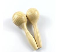 Xiuganpo Hochet Maracas en Bois, Poignée Ergonomique, Conception Non Peinte pour L'expression Musicale et la Thérapie du Rythme