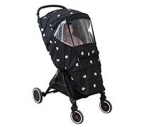 Xiuganpo Housse de Pluie Coupe-vent pour Poussette, Motif D'ours Mignon, Imperméable pour les Voyages et les Activités de Plein Air, Tissu Oxford (BLACK)