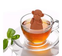 Xiuganpo Infuseur Passoire à thé en Forme de Singe Mignon, Filtre à thé en Silicone de qualité Alimentaire pour les Moments de Amusants, Gris café pour les Buveurs de, 2 Pièces