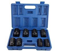Xiuganpo Jeu de Douilles à Choc 3/4 Pouces, Jeu de 8 Douilles à Choc Profondes, en Acier au Chrome Vanadium de 24 Mm à 38 Mm avec Boîte de Rangement en Plastique pour la Réparation Automobile