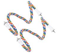 Xiuganpo Jouet en Corde pour Perroquet coloré, Support en Spirale Réglable, 2 Perchoirs en Corde pour Oiseaux, Jouet à Mâcher Fait à la Main, en Coton Non Toxique pour Soulager Le Stress Mental,