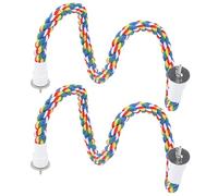Xiuganpo Jouet en Corde pour Perroquet coloré, Support en Spirale Réglable, 2 Perchoirs en Corde pour Oiseaux, Jouet à Mâcher Fait à la Main, en Coton Non Toxique pour Soulager Le Stress Mental,