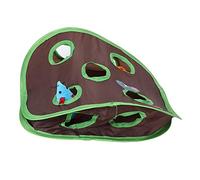 Xiuganpo Jouet Interactif pour Chat, Design Pop-up à 9 Trous Stimule l'instinct de Chasse, Jouet Pliable pour Chat, Tente de Jeu avec Balle Froissée et Clochette pour Chats d'intérieur
