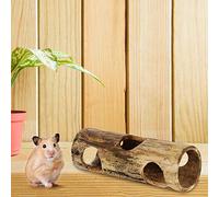 Xiuganpo Jouet Tube en Bambou Naturel pour Hamster avec Trous de Visualisation pour Petits Animaux, Jouets à Mâcher pour Grincer des Dents, Tunnel de Jeu pour Gerbilles, Cachette pour s'amuser avec
