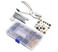 Xiuganpo Kit de Pinces à Outils D'installation de Boutons en Métal pour Manteaux de Vêtements, Ensemble de 140 Boutons à Rivets en Laiton pour Vêtements en Jean pour Enfants