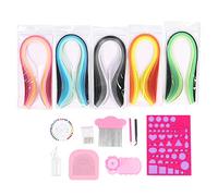 Xiuganpo Kit d'outils de Quilling 15 Pièces, Kit de Gabarits et de Stylos pour Débutants, de Quilling en Papier avec Bandes de Papier de 5 Couleurs, Peigne tressé, Aiguille à Perles, Pince à épiler