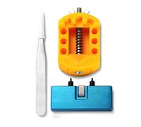 Xiuganpo Kit d'outils de Remplacement de Batterie de Montre, Support de Retrait de Dos de Montre Portable pour Couvercles Crantés avec Jeu d'ouvreur et Pince à épiler pour Montres jusqu'à 50 Mm