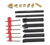 Xiuganpo Kit D'Outils de Tournage, Outils de Tour avec Inserts en Carbure, Queue 1,27 Cm for Usinage sur Tour (12mm)