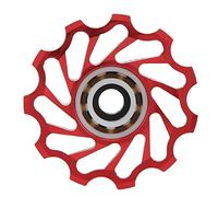 Xiuganpo La Roue à Roulement en Céramique Tourne en Douceur pour Un Enroulement Stable, Rouleau de Guidage de Poulie Arrière en Alliage D'aluminium usiné CNC - Compatible avec Les Systèmes de (Rouge)