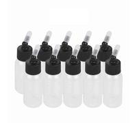 Xiuganpo Lot de 10 Bouteilles de Peinture pour Aérographe, 35 Cc, Matériau PP Translucide avec Bille en Acier Inoxydable Intégrée, Bouteilles d'Aérographe à Alimentation par Siphon, Pots de (PP